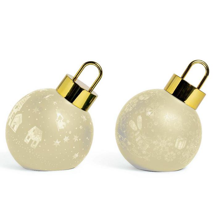Palla di natale in vetro con luci a LED a batteria