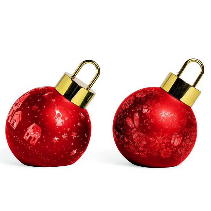 Palla di natale in vetro con luci a LED a batteria