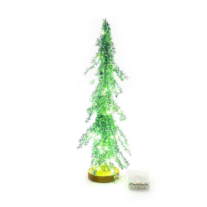 Albero in metallo e plastica con luci a LED per decorazione natalizia 40 cm