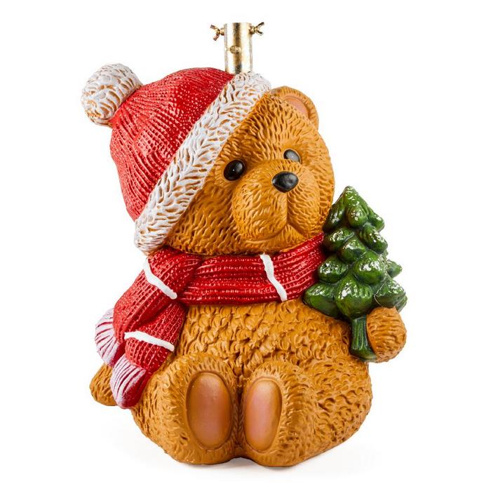 Base orsetto con albero per albero di Natale in poliresina 53 cm