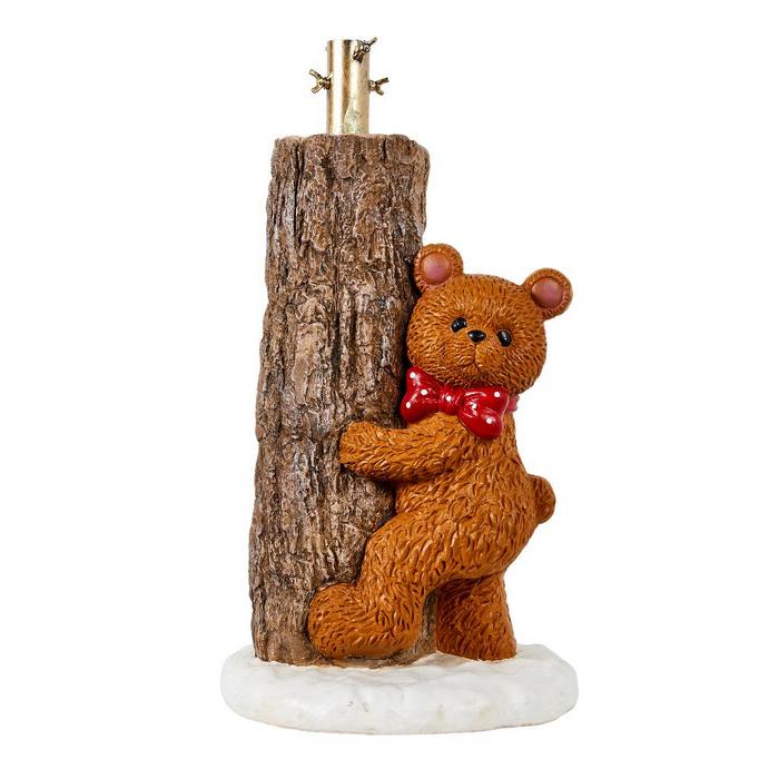 Base con orsetto e tronco per albero di Natale 61 cm
