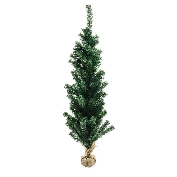 Albero di Natale verde con base in juta