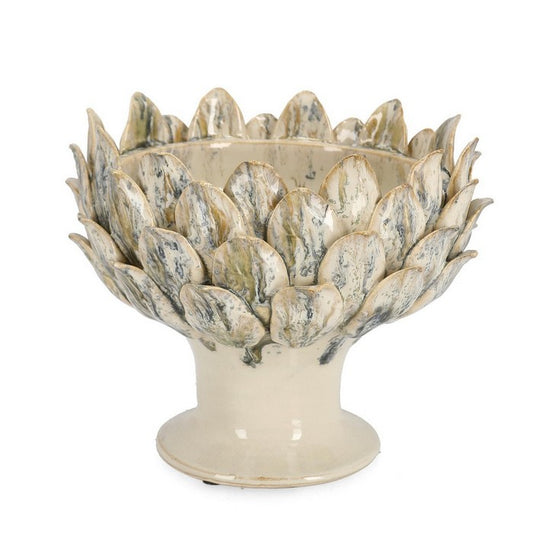 Alzata decorativa con foglie in terracotta - Elma - BIZZOTTO - 