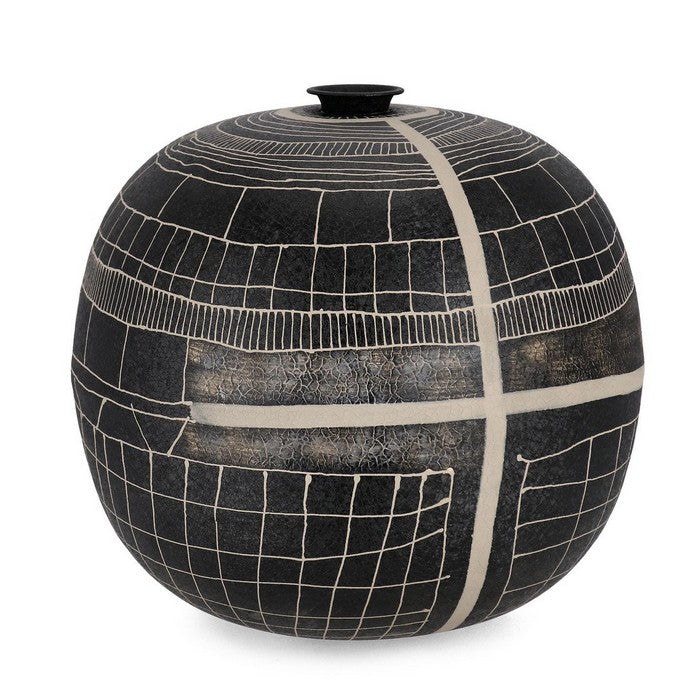 Vaso decorativo tondo 39 cm nero - Siva