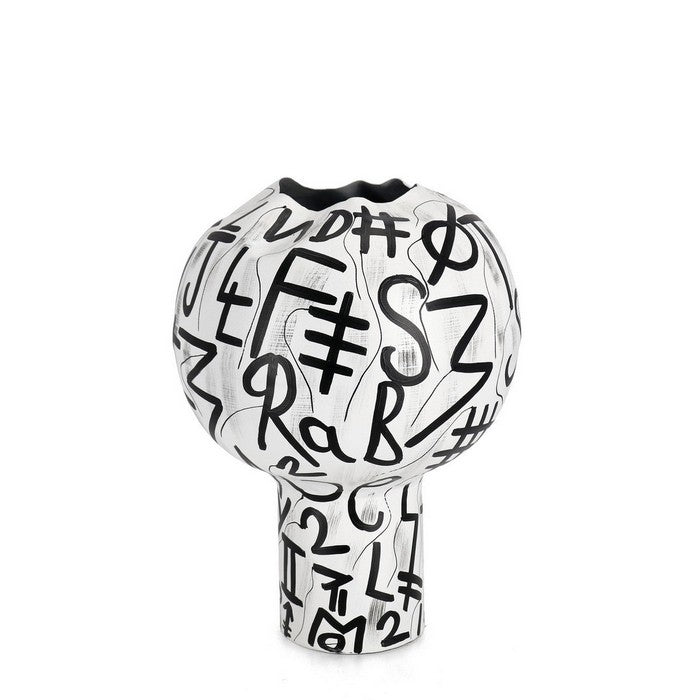 Vaso porta fiori moderno 43 cm con lettere - Raini