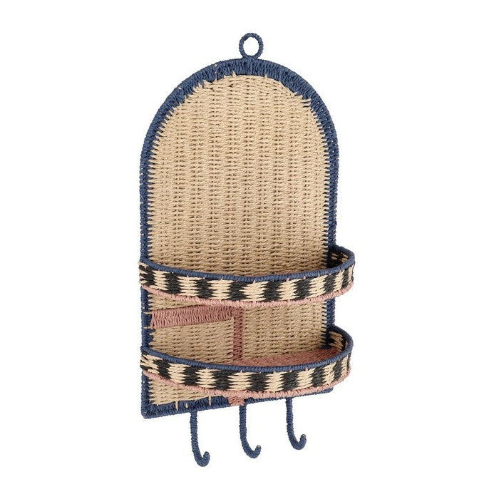 Porta oggetti da parete con 2 piani e 3 ganci - Kya