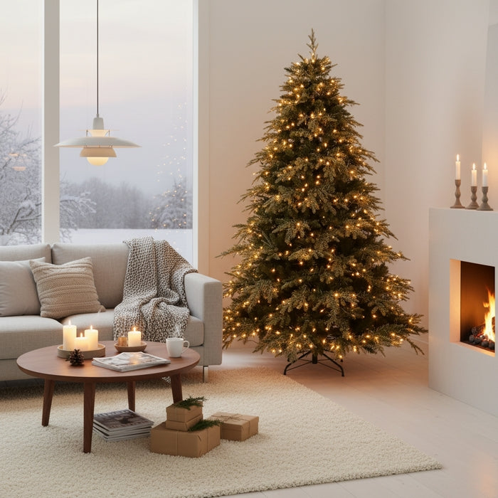 Albero di Natale verde realistico con luci bianco caldo - Big Sky