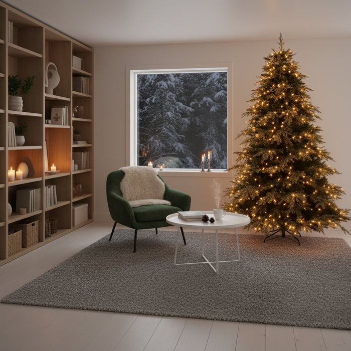 Albero di Natale verde realistico con luci bianco caldo - Big Sky