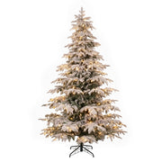 Albero di Natale innevato realistico con luci bianco caldo - Salice