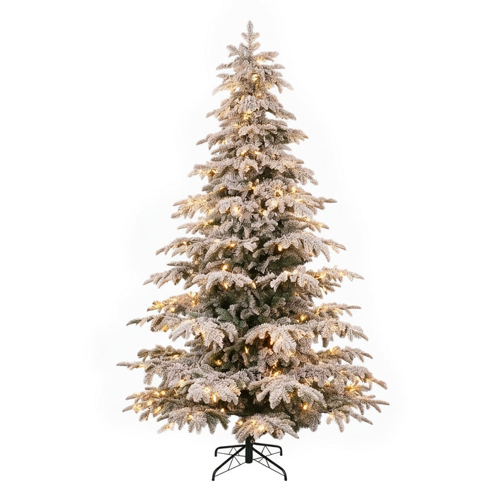 Albero di Natale innevato realistico con luci bianco caldo - Salice