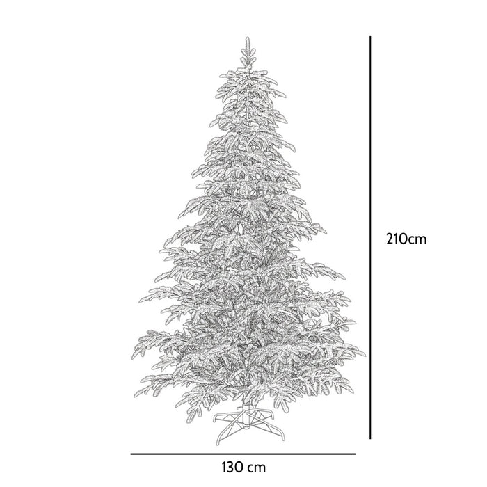 Albero di Natale innevato realistico con luci bianco caldo - Salice