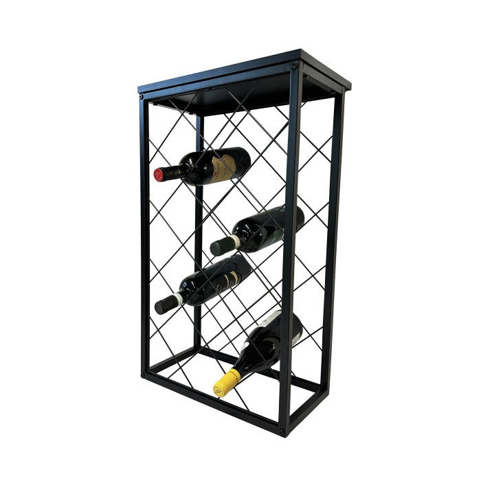 Cantinetta per vino in metallo a rombi nero