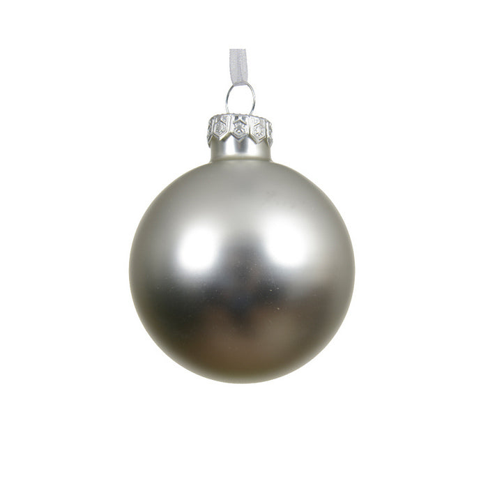 Pallina di natale in vetro argento opaco