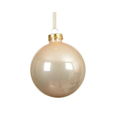 Pallina di natale in vetro rosa cipria smaltato