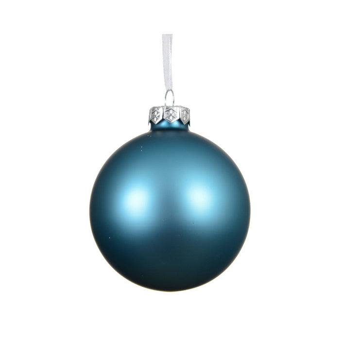Pallina di natale in vetro blu popolare opaco