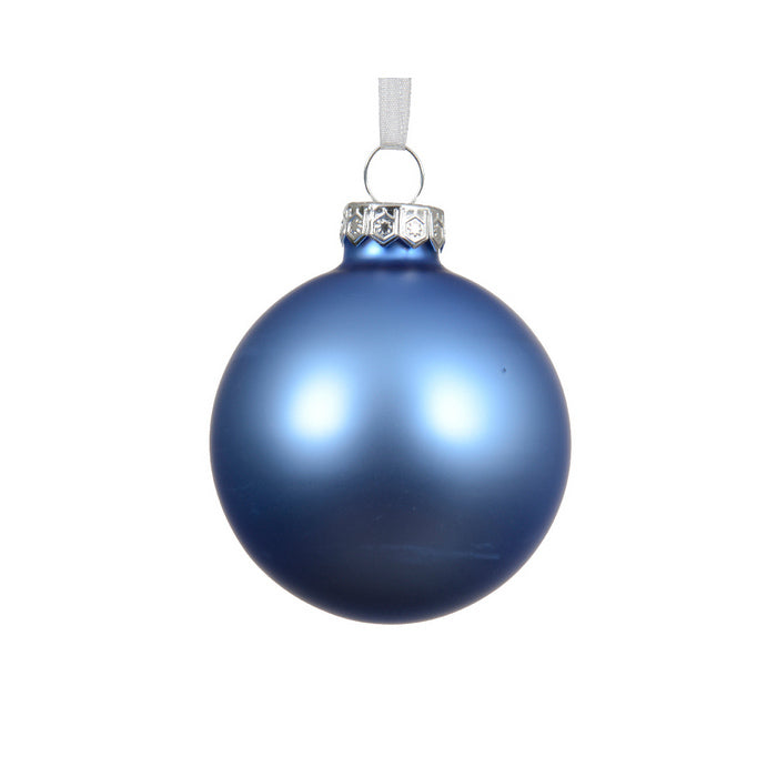 Pallina di natale in vetro azzurro cielo opaco