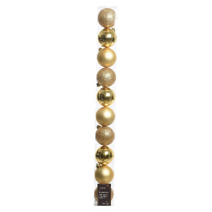 Set 10 palline di Natale lucide, opache e con glitter 6 cm