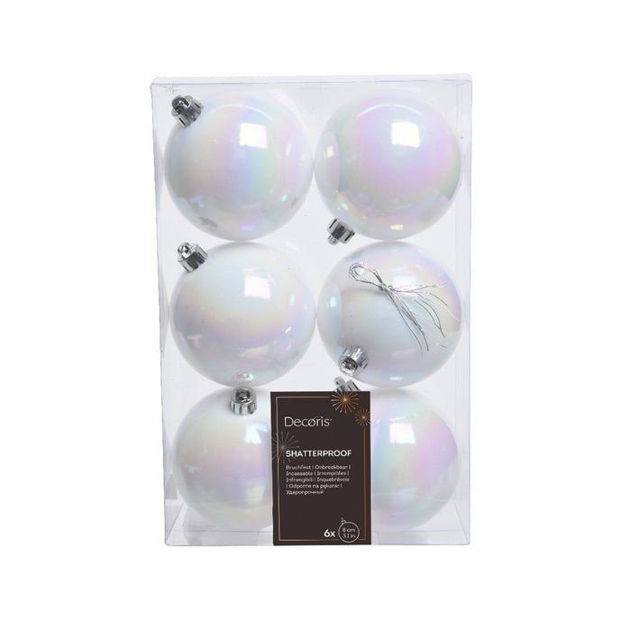 Set 6 palline di Natale lucide 8 cm