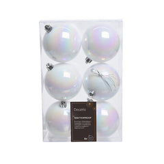Set 6 palline di Natale lucide 8 cm