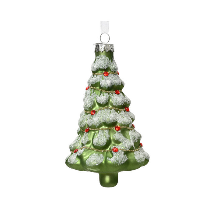 Decorazione natalizia da appendere in vetro - Alberello di natale 12 cm