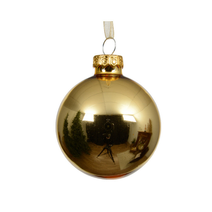 Pallina di natale in vetro oro lucido