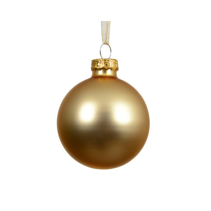 Pallina di natale in vetro oro chiaro opaco