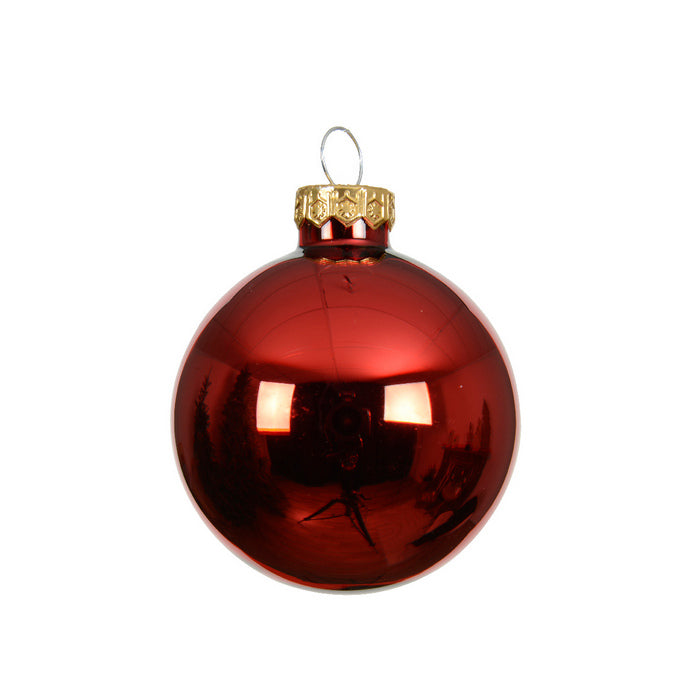Pallina di natale in vetro rosso lucido