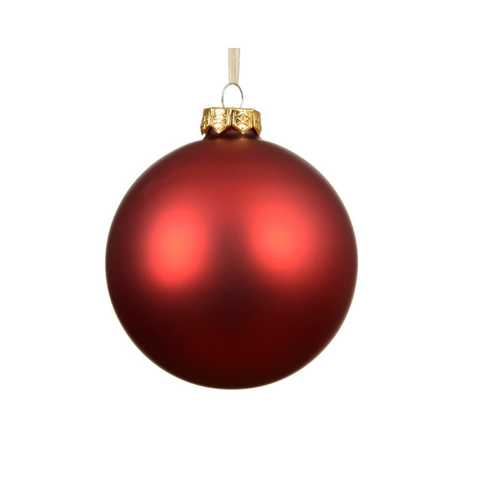 Pallina di natale in vetro rosso opaco