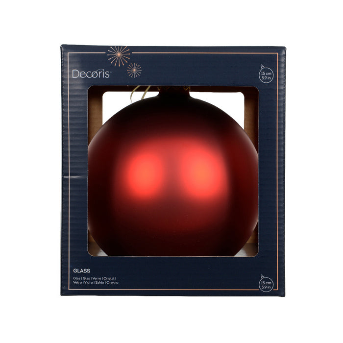 Pallina di natale in vetro rosso opaco