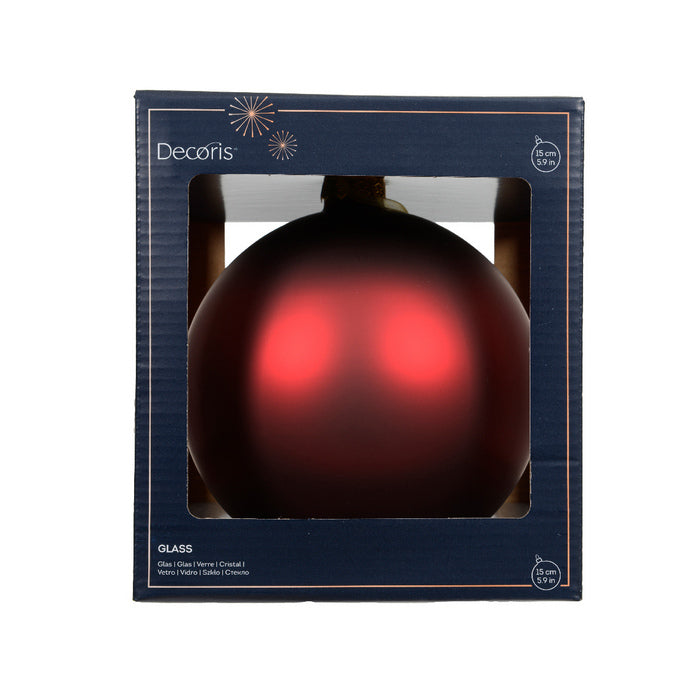 Pallina di natale in vetro sangue di bue opaco