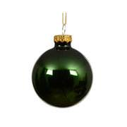 Pallina di natale in vetro verde pino lucido