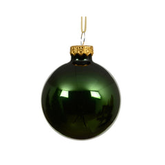 Pallina di natale in vetro verde pino lucido