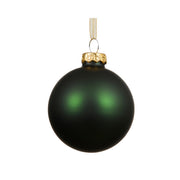 Pallina di natale in vetro verde pino opaco