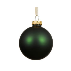 Pallina di natale in vetro verde pino opaco