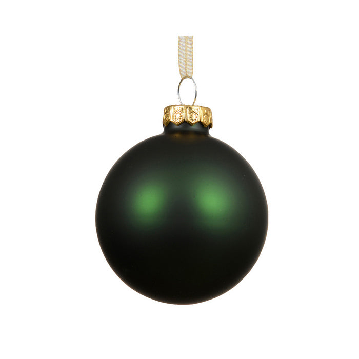 Pallina di natale in vetro verde pino opaco