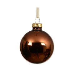 Pallina di natale in vetro caffè lucido
