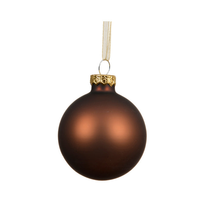 Pallina di natale in vetro caffè espresso opaco