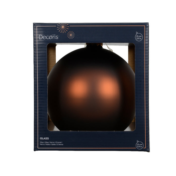 Pallina di natale in vetro caffè espresso opaco