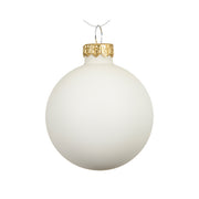 Pallina di natale in vetro bianco lana opaco