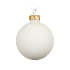 Pallina di natale in vetro bianco lana opaco