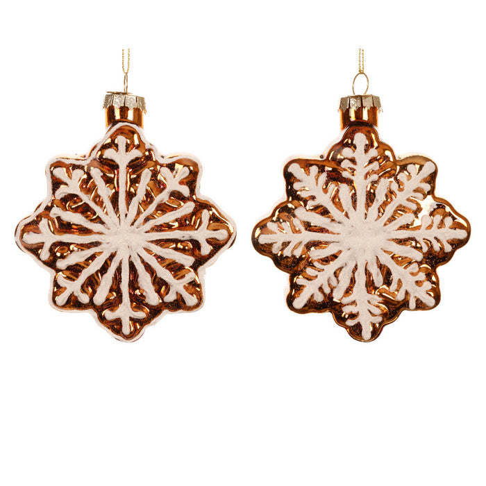 Pendaglio per decorazione natalizia con fiocco di neve 9 cm