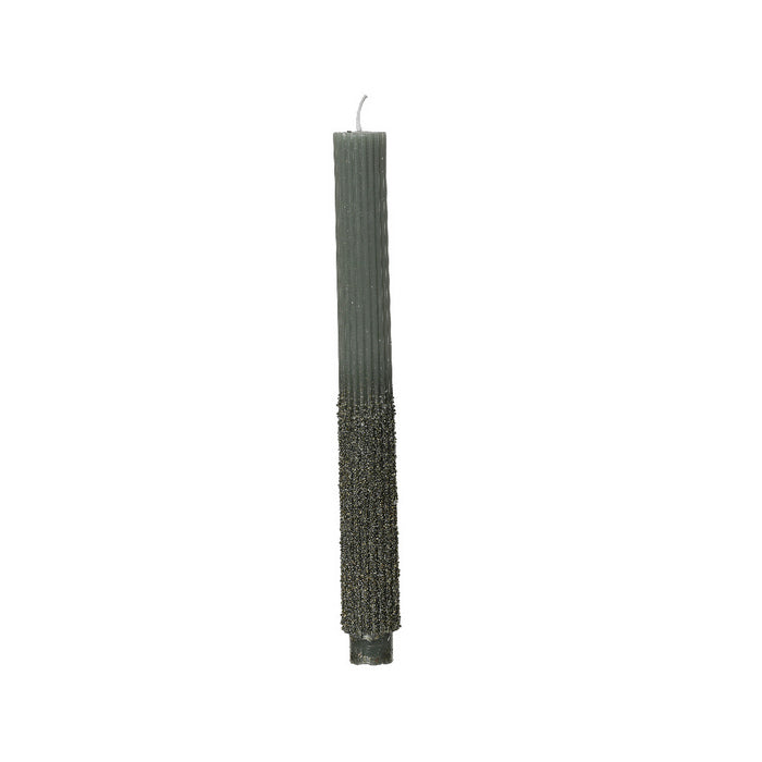 Set 2 candele paraffina cilindrica con glitter 26 cm