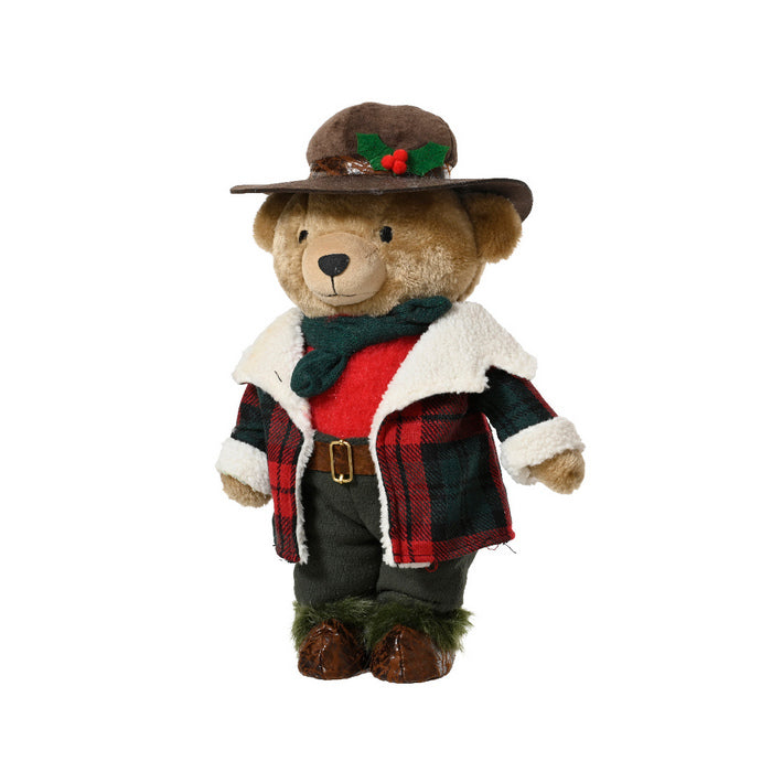 Orso in piedi per decorazione natalizia 45 cm