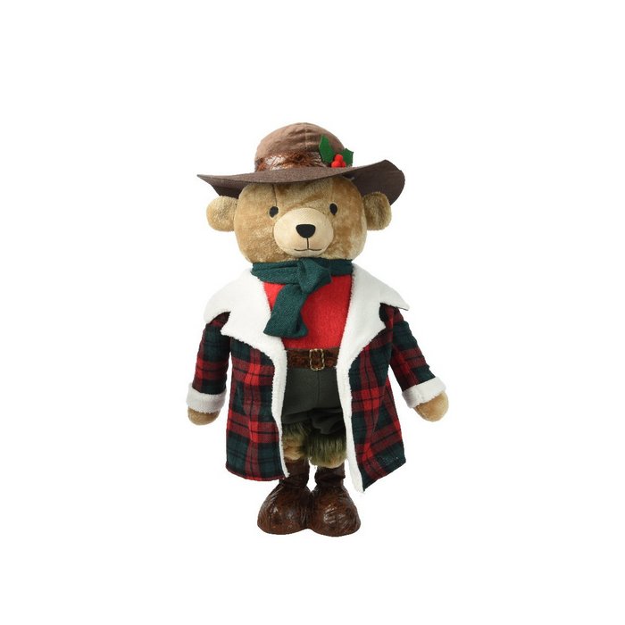Orso in piedi per decorazione natalizia 117 cm