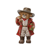 Statua orso in poliresina per decorazione natalizia 62 cm