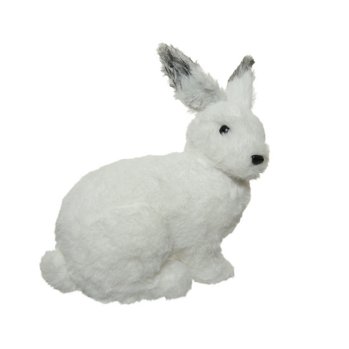 Coniglio in poliestere per decorazione natalizia 29 cm