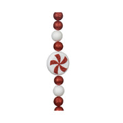 Festone natalizio per decorazione bianco e rosso 180 cm