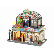 Teatro natalizio in poliresina con LED e musica