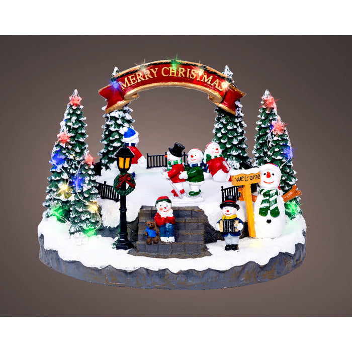 Scenario natalizio con LED, musica e movimento -Merry Christmas