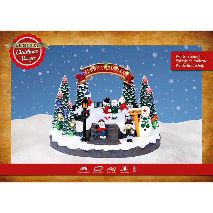 Scenario natalizio con LED, musica e movimento -Merry Christmas